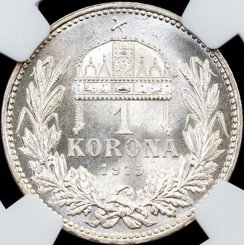 Hongarije. Francisco José I. 1 Corona 1915 - NGC MS62+, Postzegels en Munten, Munten | Europa | Niet-Euromunten