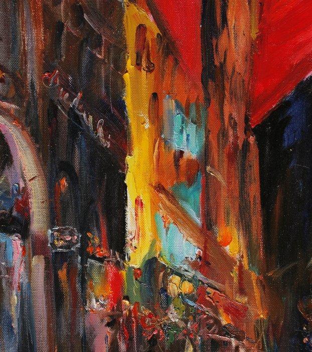 Xiaoyang Galas - Night in Lyon, Antiek en Kunst, Kunst | Schilderijen | Klassiek