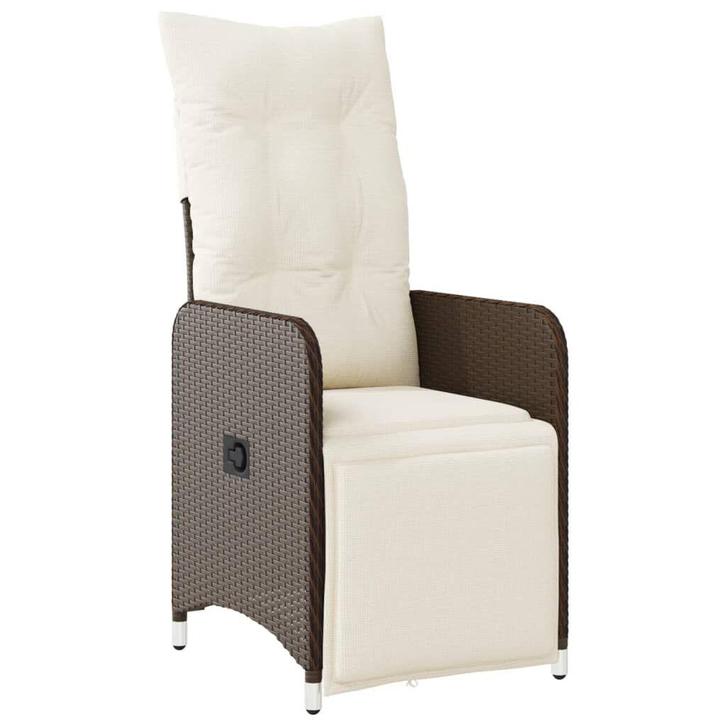 Tuinstoel Poly Rattan Bruin - Verstelbaar | Retour Deal, Tuin en Terras, Tuinstoelen, Verstelbaar, Nieuw, Rotan, Verzenden