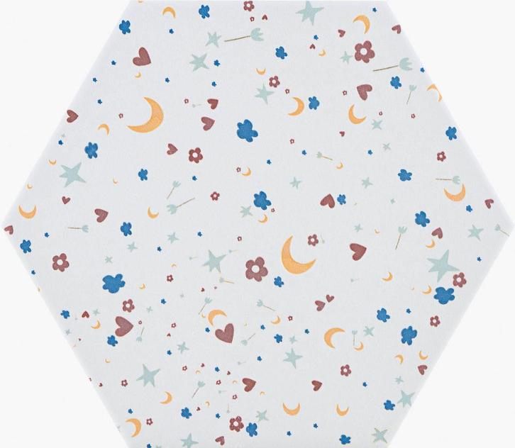 19,8X22,8 HEX AGATHA CONFETTI 21 BLA Mat, Doe-het-zelf en Bouw, Tegels, Ophalen of Verzenden