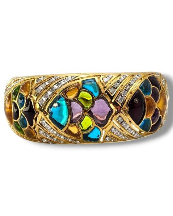 Armband - 18 karaat Geel goud, 18K gouden armband met, Handtassen en Accessoires, Armbanden