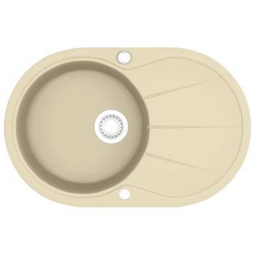 Ovale Granieten Spoelbak Beige - Tweede Kansje! Keukenupg..., Verzenden