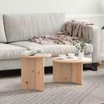 vidaXL Salontafel 2 pcs Naturel 49 x 49 x 28 cm Massief, Verzenden, Nieuw