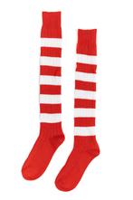 Gebreide Lange Sokken Rood Wit Gestreept 39-46 Gebreid Carna, Kleding | Heren, Ophalen of Verzenden, Nieuw