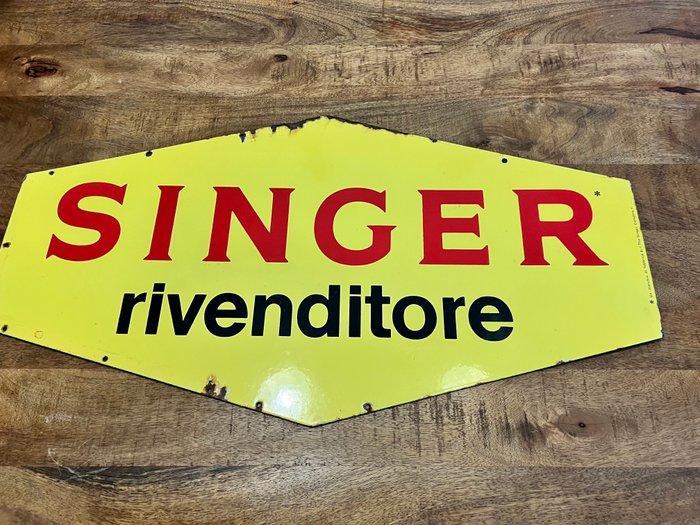 Zanger - Emaille bord - IJzer, Antiek en Kunst, Antiek | Wandborden en Tegels