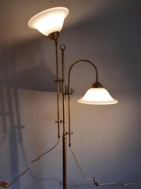 Staande lamp - Messing - vintage, dimbaar, Antiek en Kunst, Curiosa en Brocante