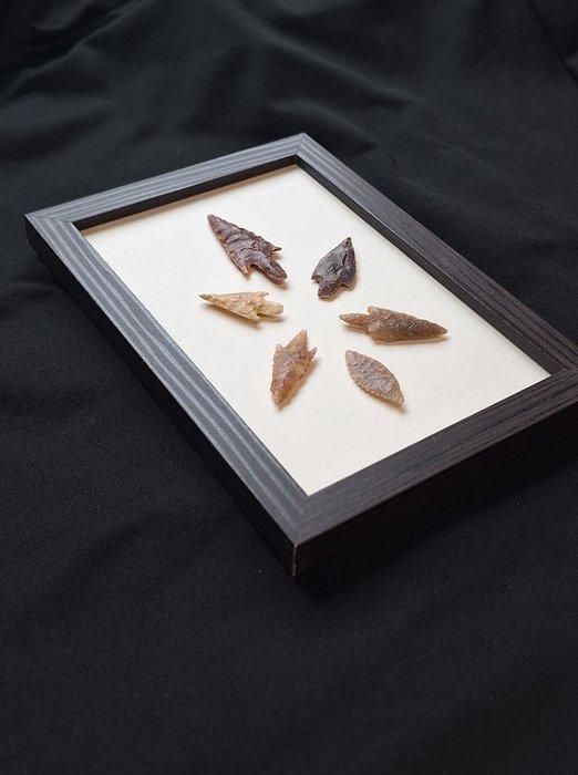 Neolithisch Jasper verzameling pijlpunt biface - 170 mm, Verzamelen, Mineralen en Fossielen