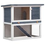 Konijnenhok Grijs Hout | Retour Deal | -55% Korting!, Dieren en Toebehoren, Verzenden, Nieuw