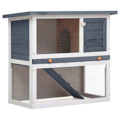 Konijnenhok Grijs Hout | Retour Deal | -55% Korting!, Dieren en Toebehoren, Knaagdieren en Konijnen | Hokken en Kooien, 60 tot 90 cm
