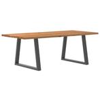 vidaXL Eettafel rechthoekig 220x100x74 cm massief eikenhout, Huis en Inrichting, Tafels | Eettafels, Verzenden, Nieuw