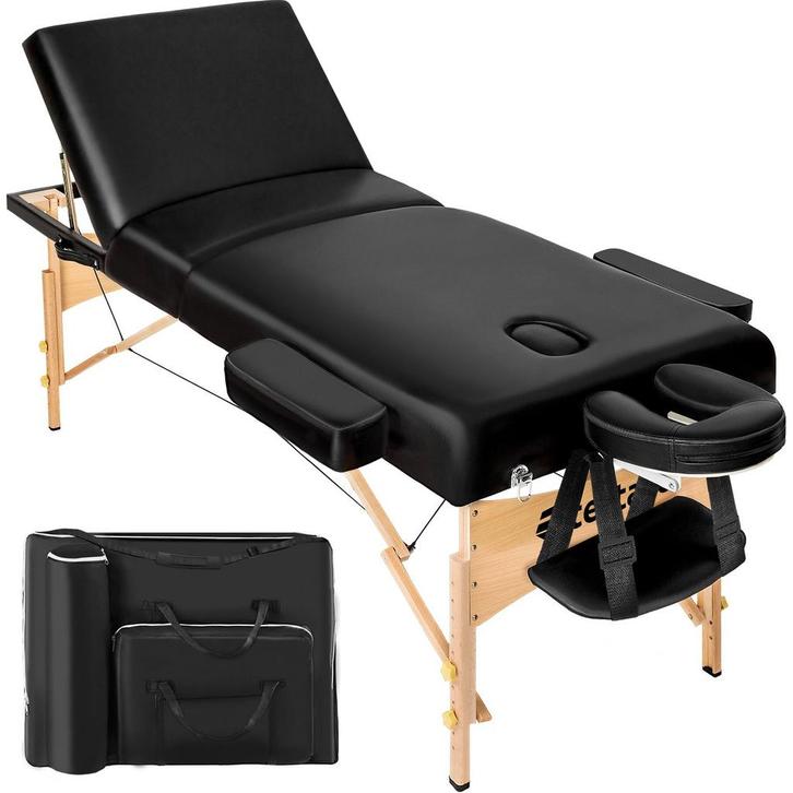 tectake 3 zones massagetafel Somwang 7,5cm matras en houten, Sport en Fitness, Massageproducten, Verzenden