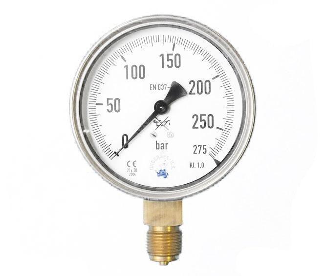 Manometer 0-275 bar 1/2 onder 100 mm, Doe-het-zelf en Bouw, Gereedschap | Lasapparaten, Ophalen of Verzenden