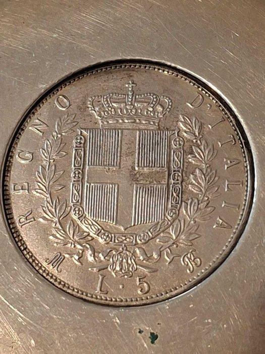 Posacenere in argento 800 con moneta Vitorrio Emanuele del, Antiek en Kunst, Antiek | Zilver en Goud