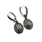 Zilver, 925 Sterling Zilver & Marcasiet - Hangoorbellen -