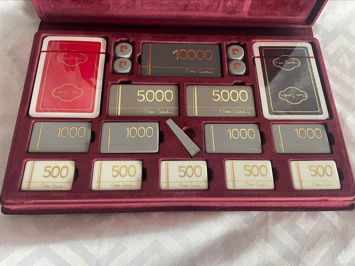 Set da poker vintage - Pierre Cardin - Carte - Dadi - Fiches, Antiquités & Art, Curiosités & Brocante