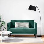 vidaXL Loveseat bank donkergroen 111 cm fluweel, Huis en Inrichting, Verzenden, Nieuw