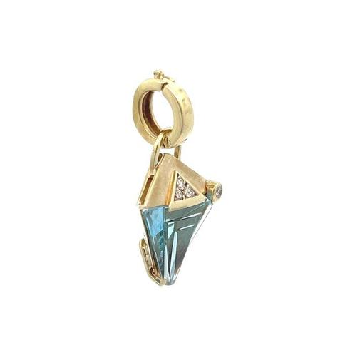 Pendentif - 14 carats Or jaune - 10.05ct. tw. Aigue-marine -, Handtassen en Accessoires, Antieke sieraden