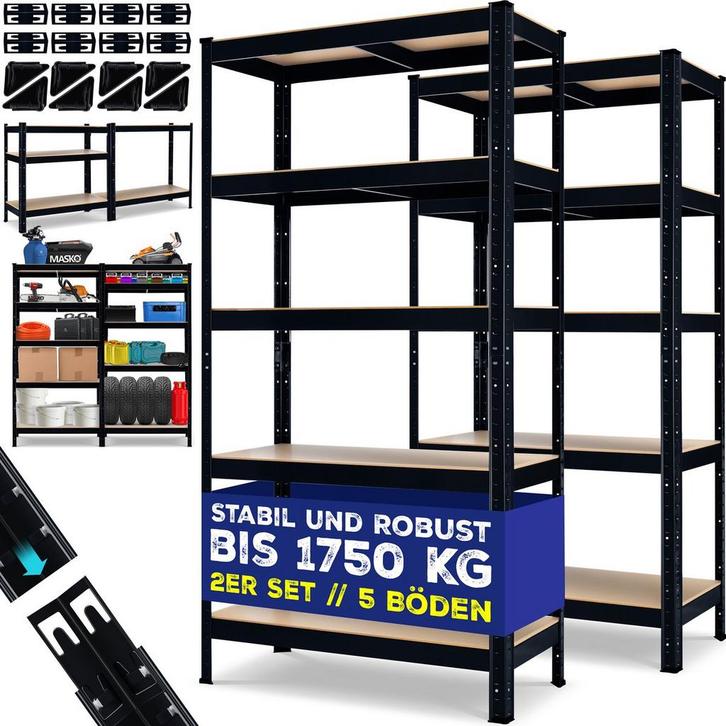 MASKO® Opbergrek - Stellingkasten - Set van 2 - Tot 1750kg -, Doe-het-zelf en Bouw, Gereedschap | Overige machines, Verzenden