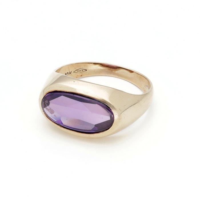 Ring - 10 kt. Geel goud - Saffier, Handtassen en Accessoires, Ringen