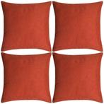 vidaXL Kussenhoezen 4 stuks linnen look terracotta 80x80 cm