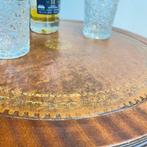 Bijzettafel - Hout, Leder - Trommel, Antiek en Kunst
