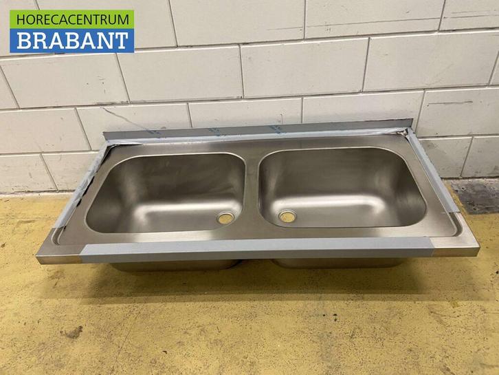 Plan de travail en acier inoxydable Double évier 120 x 60 cm, Articles professionnels, Horeca | Autre, Envoi