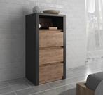 Commode Monaco - Eiken - Grijs - 50 cm, Verzenden, Nieuw, 25 tot 50 cm, 50 tot 100 cm
