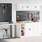 vidaXL Garagekasten 2 st spaanplaat wit, Verzenden