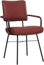 Rode leren industriële design eetkamerstoel - Toledo Leer, Huis en Inrichting, Stoelen, Overige kleuren, Nieuw, Ophalen of Verzenden