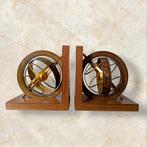 Serre-livres (2) - Globes à sphère armillaire - Bois, Laiton