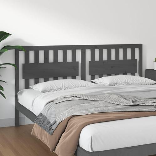 vidaXL Tête de lit Gris 185,5x4x100 cm Bois massif de, Maison & Meubles, Chambre à coucher | Lits, Neuf, Envoi