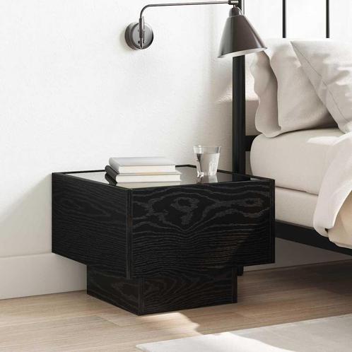 vidaXL Opbergkast Zwart eiken 40 x 40 x 30 cm Hout en Glas, Huis en Inrichting, Slaapkamer | Nachtkastjes, Nieuw, Verzenden