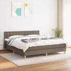 vidaXL Boxspring met matras stof taupe 160x200 cm, Maison & Meubles, Verzenden