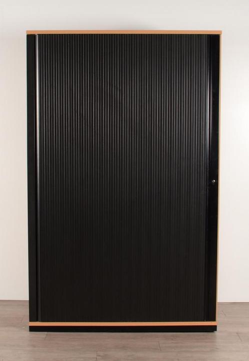 Werndl roldeurkast, peer/zwart, 190 x 120 cm, incl. 4 leg..., Maison & Meubles, Armoires | Armoires à porte coulissante & Armoires à archives