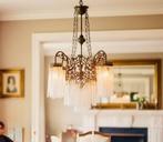 Plafondlamp - Cascada Art Deco - Brons, Kristal