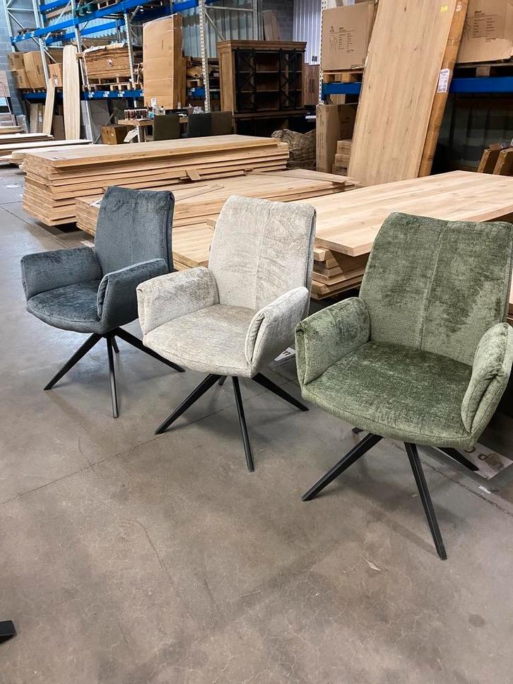 Fiona armstoel, draaiend + drie kleuren (nieuw, A-keuze), Huis en Inrichting, Stoelen, Nieuw, Metaal, Stof