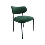 Stoel | Stof/Metaal | Groen | Zwart Frame | Indoor |, Verzenden, Nieuw in verpakking
