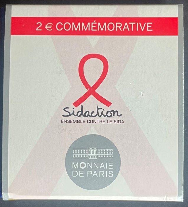 Frankrijk. 2 Euro 2014 Sidaction Proof (Zonder, Postzegels en Munten, Munten | Europa | Euromunten