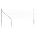 vidaXL Kettinglinkhek met palen Zilver 0.6 x 10 m Staal, Tuin en Terras, Verzenden, Nieuw