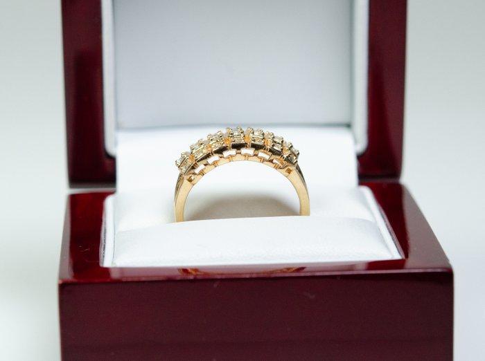 Zonder minimumprijs - Ring 925 zilver - blauwe topazen, Handtassen en Accessoires, Ringen