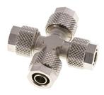 Raccord croisé 8x6 en laiton nickelé à emboîtement, Bricolage & Construction, Verzenden