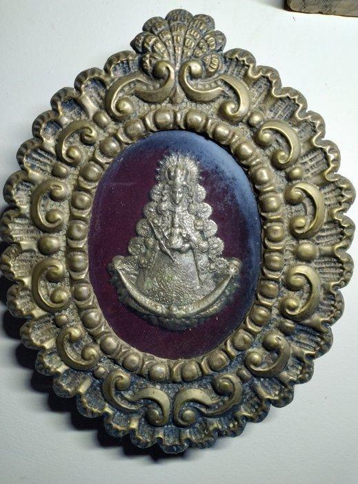 Religieus kader - Onze-Lieve-Vrouw van El Rocío - Koper,, Antiek en Kunst, Antiek | Boeken en Manuscripten