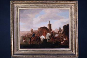 Philips Wouwermans (1619-1668), Navolger van - Paardenvijver