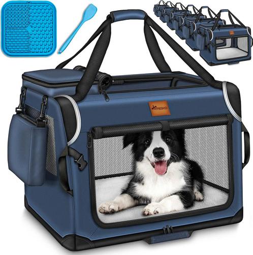TRESKO® Opvouwbare hondenbox inclusief likmat en spatel, maa, Dieren en Toebehoren, Overige Dieren-accessoires, Verzenden