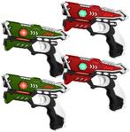KidsTag Laserpistolen set - 4 Laser tag pistolen rood/groen, Kinderen en Baby's, Nieuw, Ophalen of Verzenden