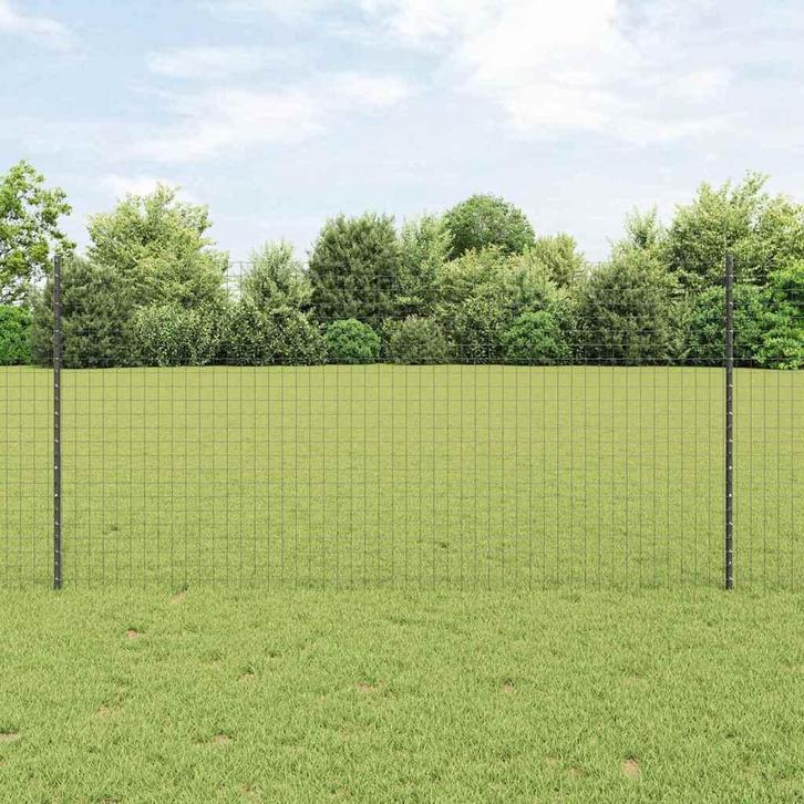 vidaXL Fence Posts 88 pcs Grijs 160 cm Staal, Tuin en Terras, Palen, Balken en Planken, Nieuw, Verzenden