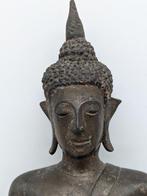 Bronzen Boeddha – zittende meditatiehouding met Ushnisha -, Antiek en Kunst