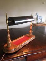 Bureaulamp - Hout- Eik, Klassieke Engelse bureaulamp met, Antiek en Kunst