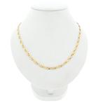 Bicolor gouden infinity schakel ketting | 50,5 cm, Ophalen of Verzenden, Gebruikt, Overige kleuren, Goud