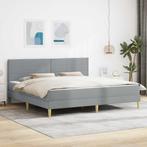 vidaXL Bedframe Lichtgrijs 200 x 200 cm Polyester, Huis en Inrichting, Slaapkamer | Matrassen en Bedbodems, Verzenden, Nieuw